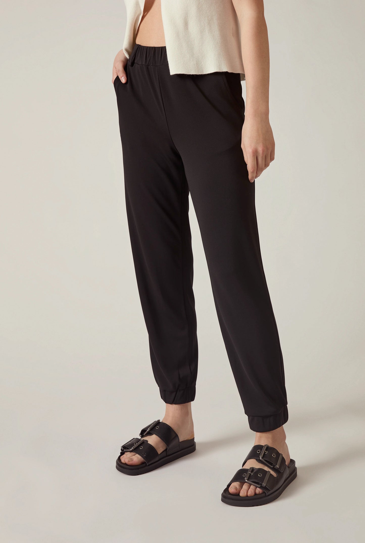 Black Jersey Jogger Trousers