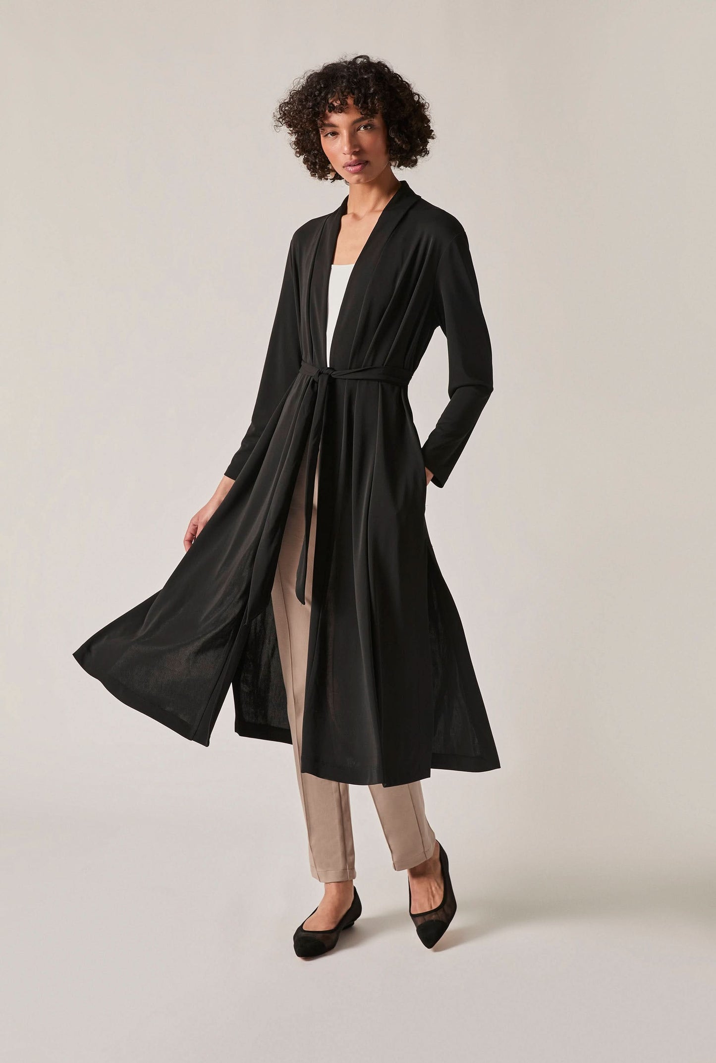 Black Jersey Longline Cardigan
