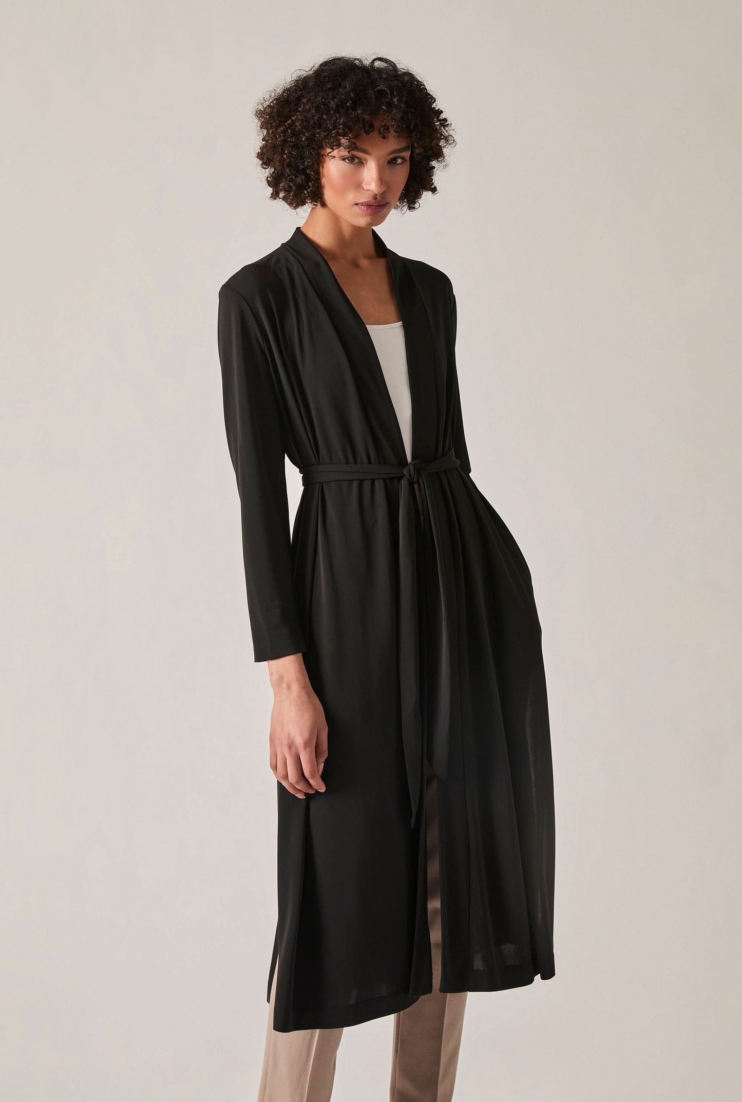 Black Jersey Longline Cardigan