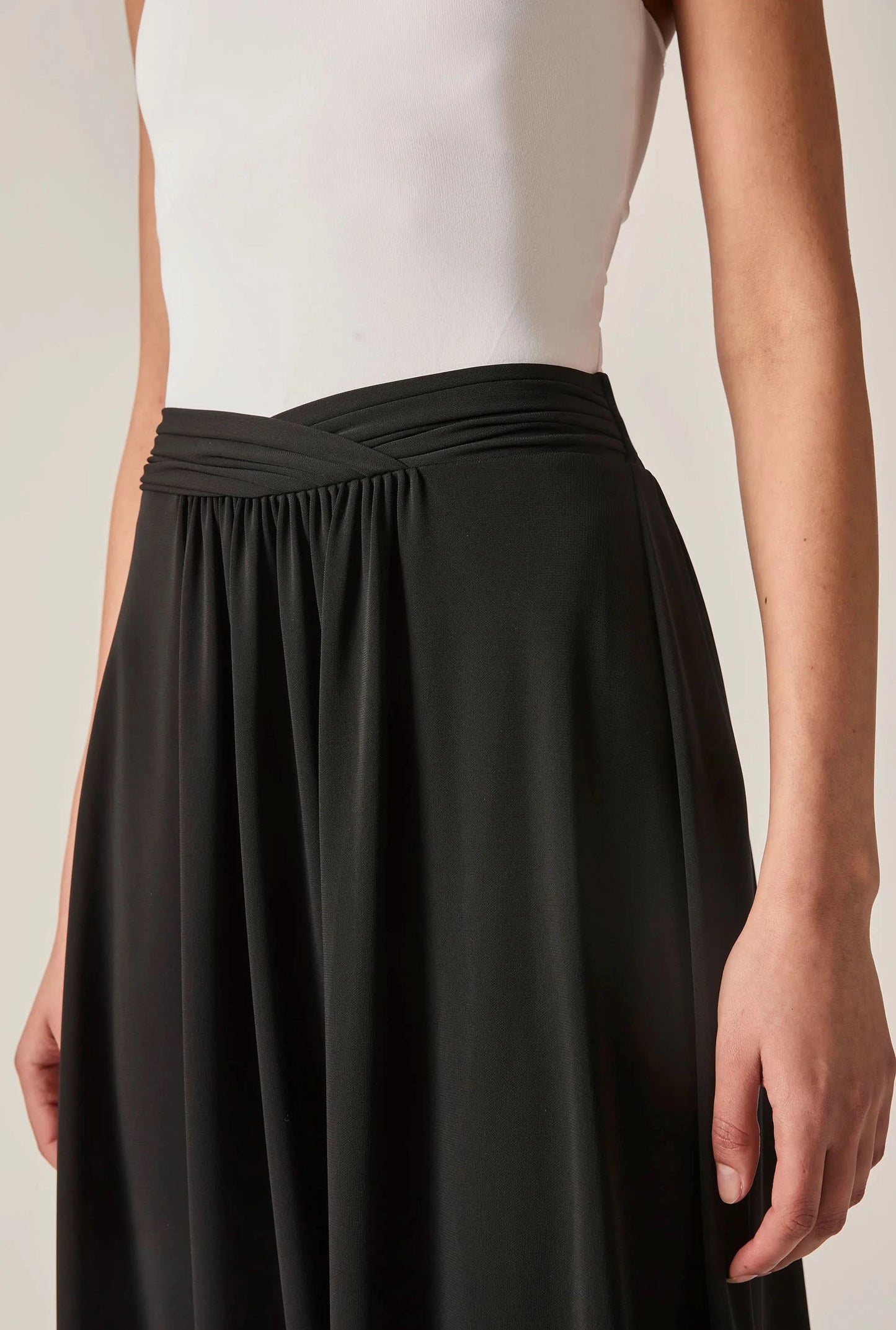 Black Jersey Midi Skirt