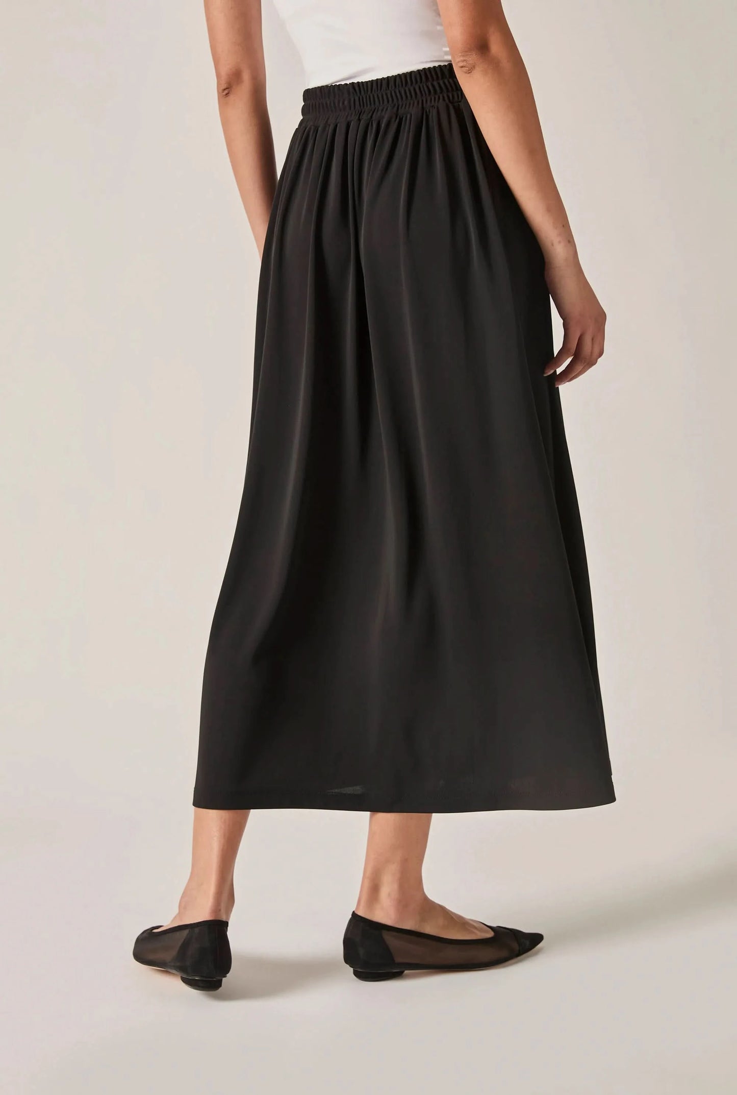 Black Jersey Midi Skirt