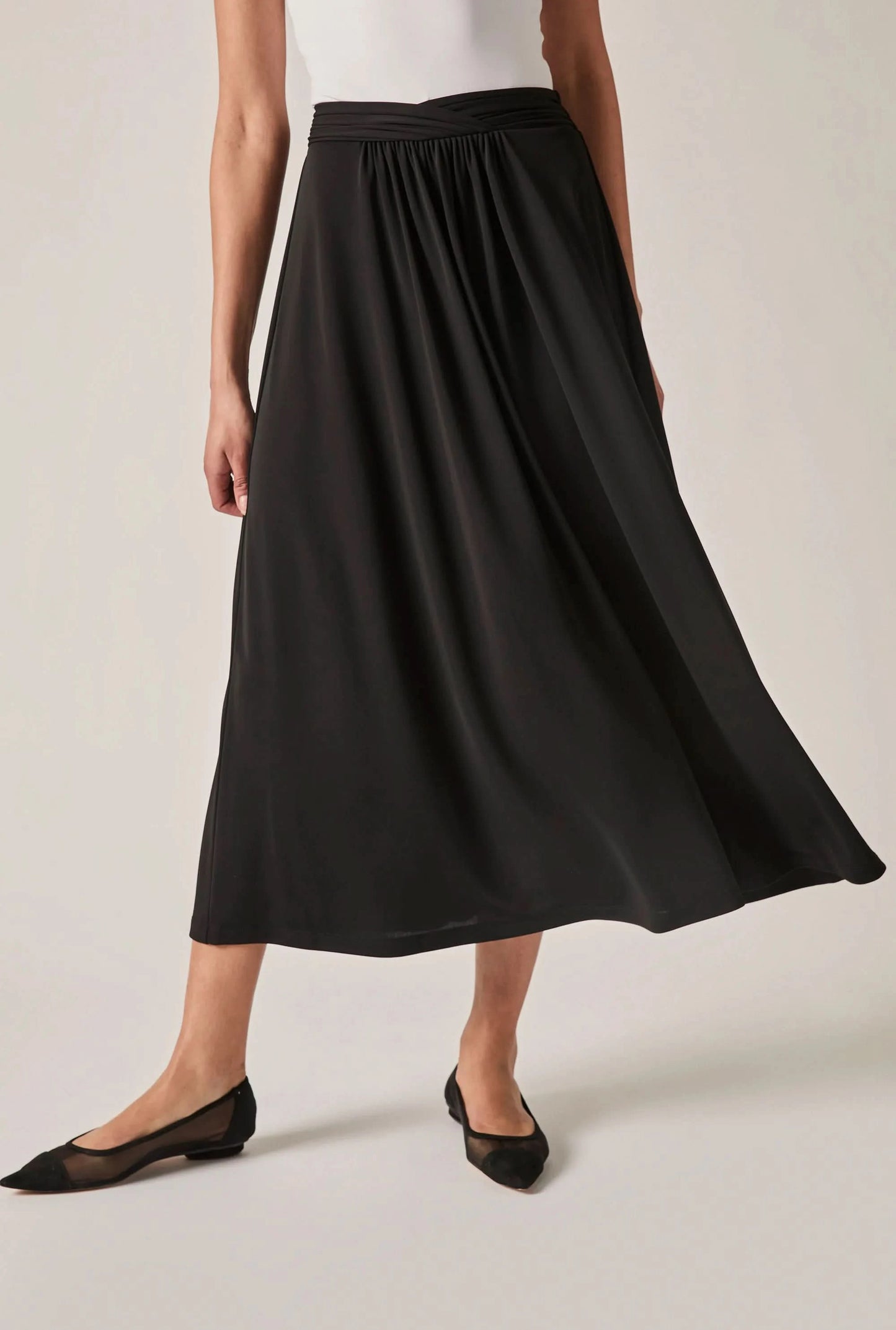 Black Jersey Midi Skirt