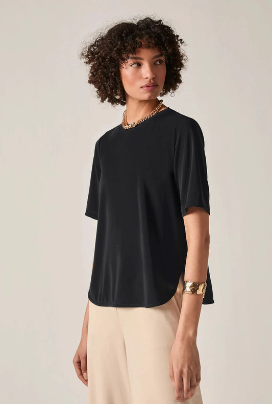 Black Jersey Relaxed Top