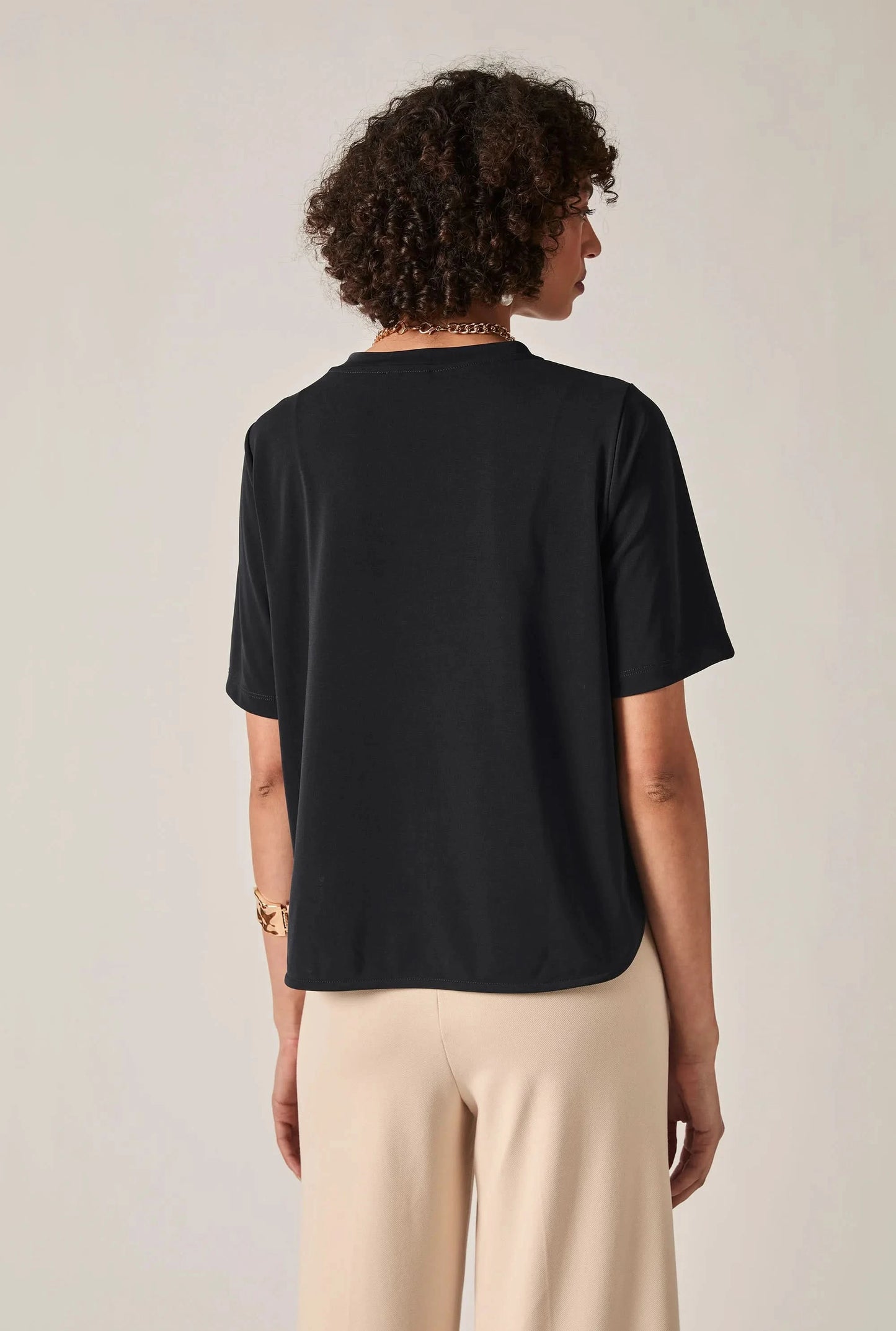 Black Jersey Relaxed Top