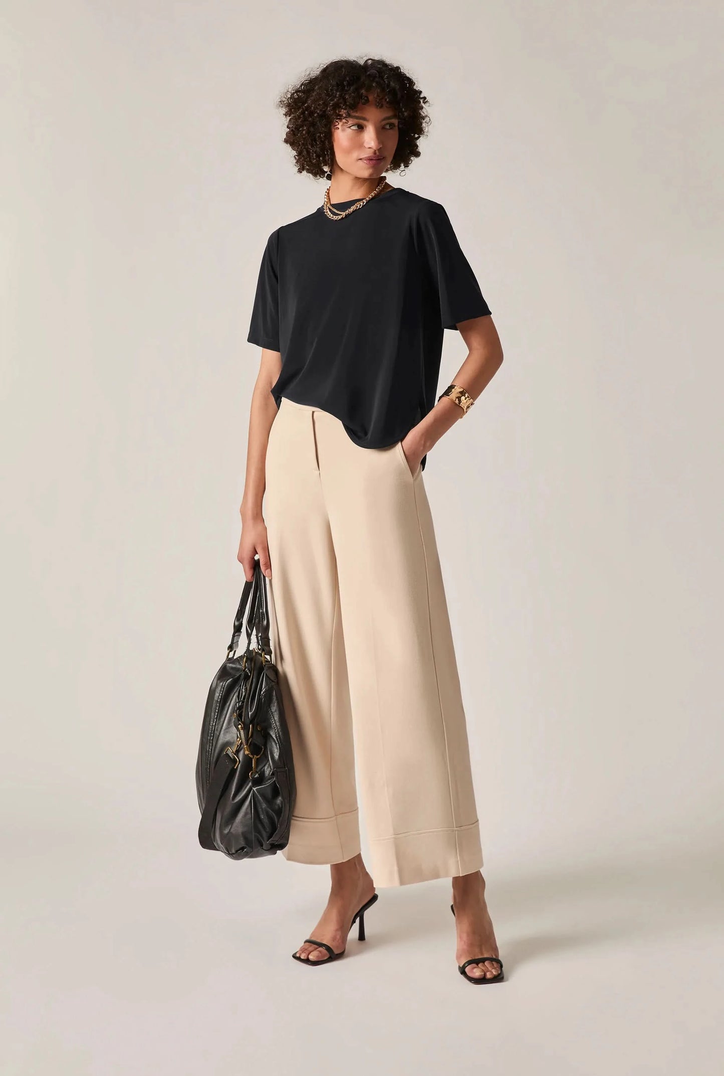 Black Jersey Relaxed Top