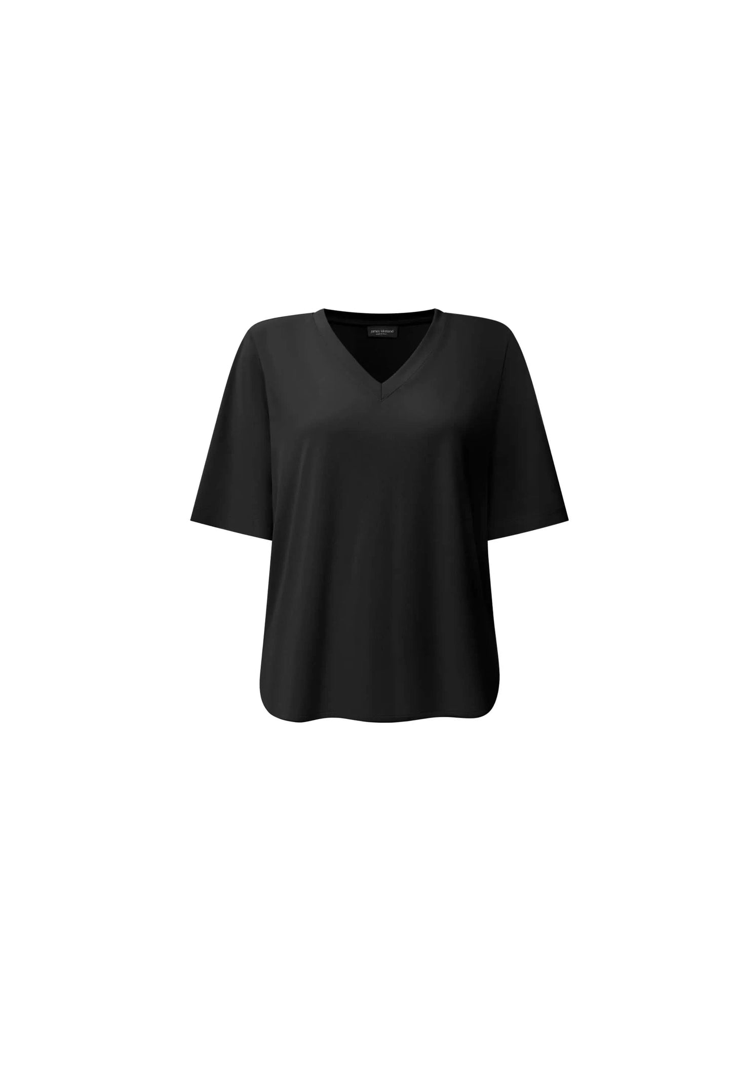 Black Jersey V-Neck Top