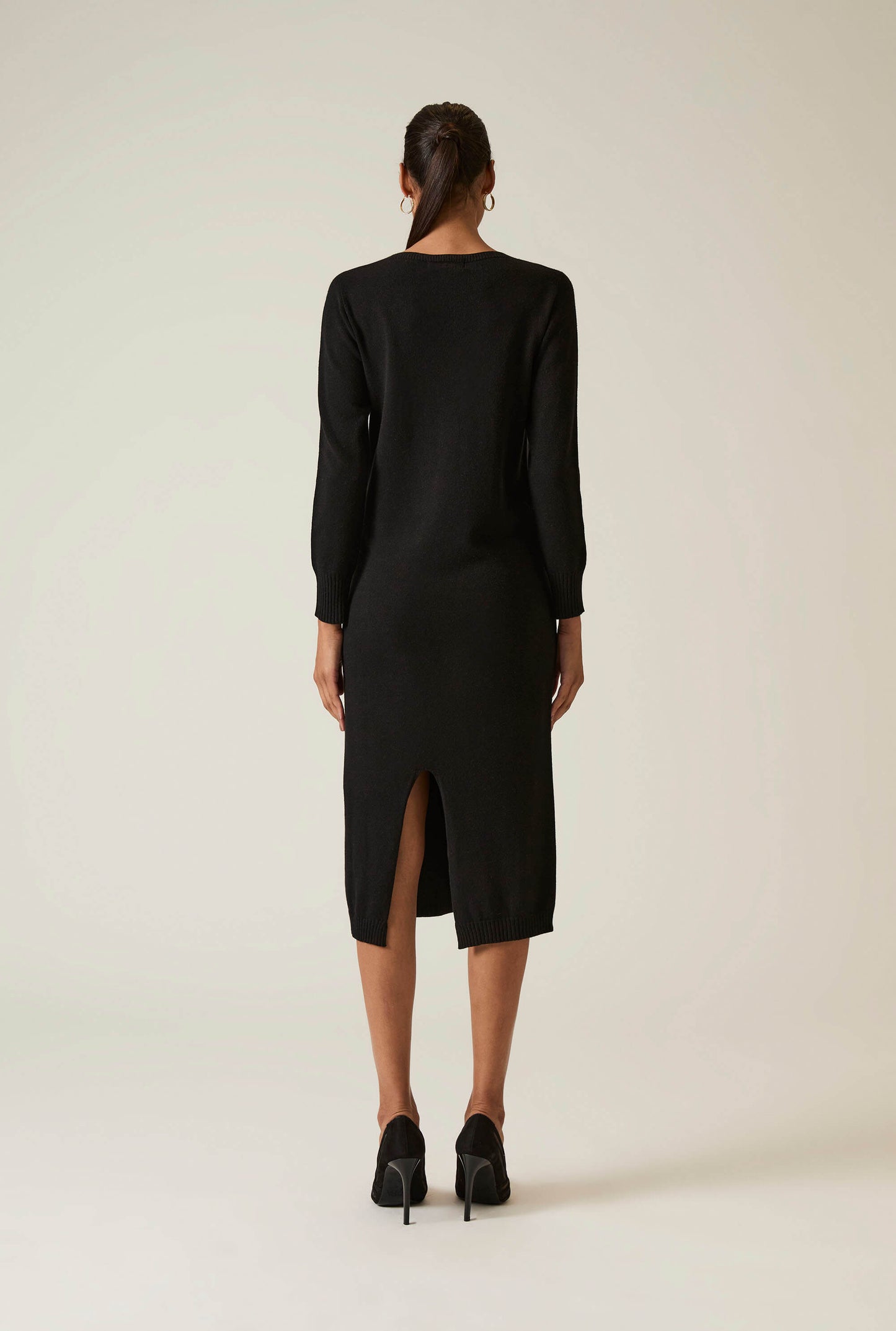 Black Knitted Midi Dress