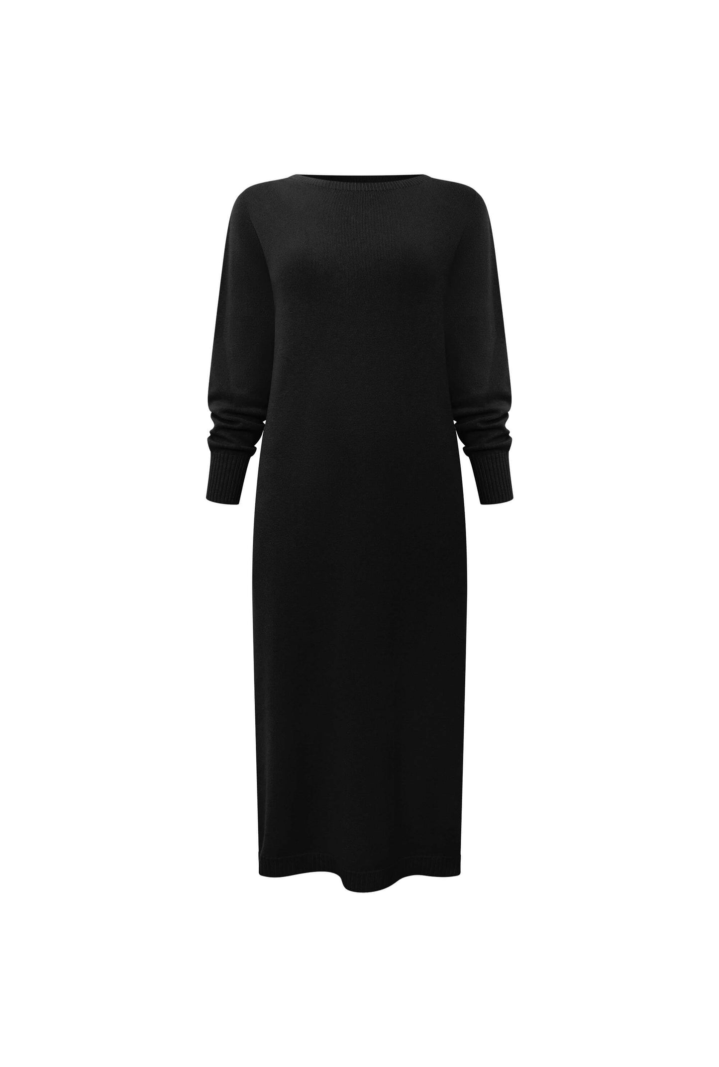 Black Knitted Midi Dress