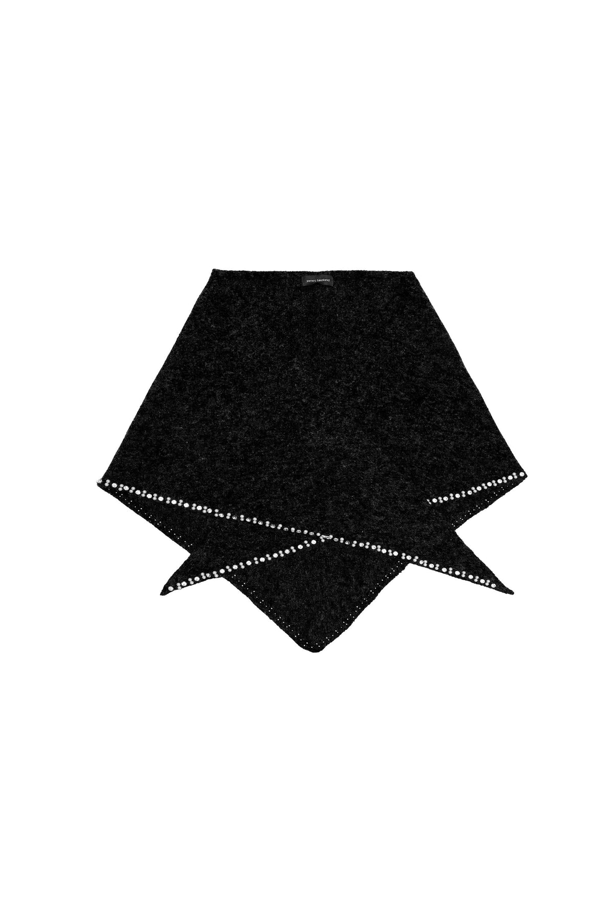 Black Large Embellished Triangle Scarf