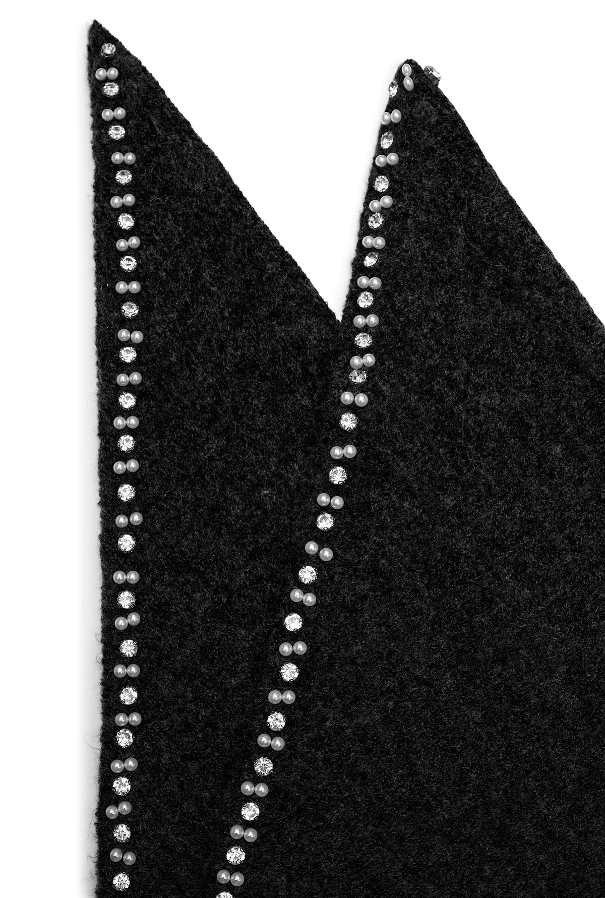 Black Large Embellished Triangle Scarf
