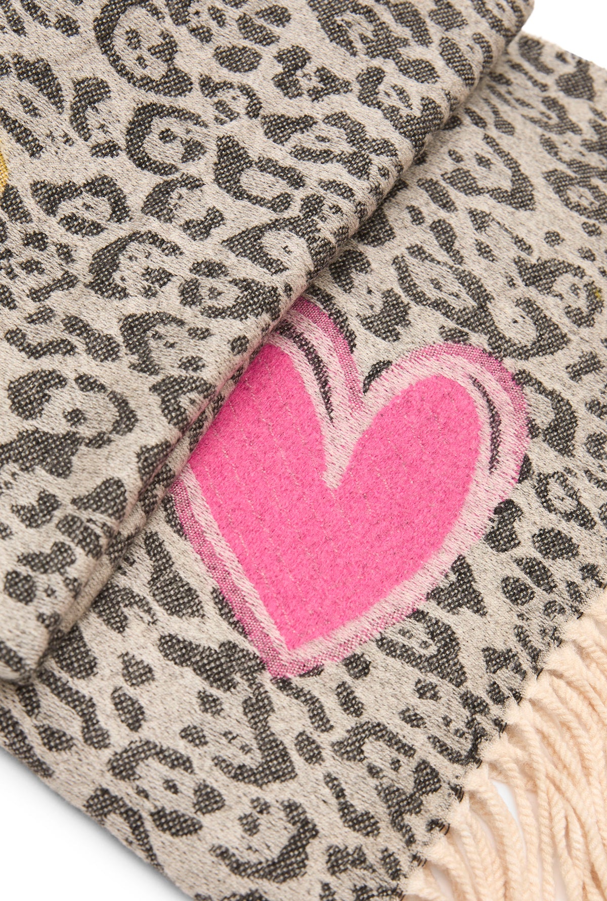 Black Leopard Print Heart Scarf