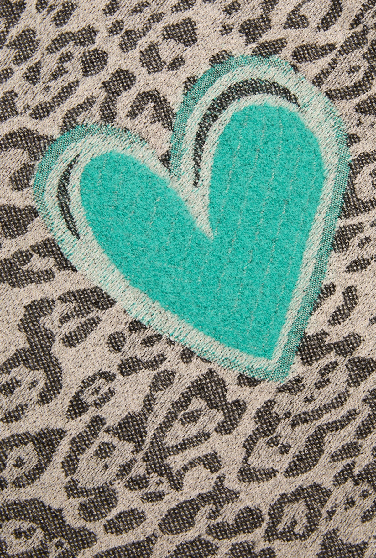 Black Leopard Print Heart Scarf