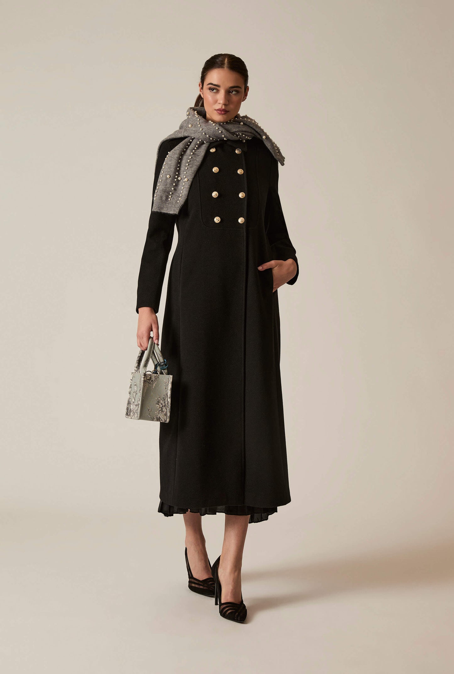 Black Long Military Coat