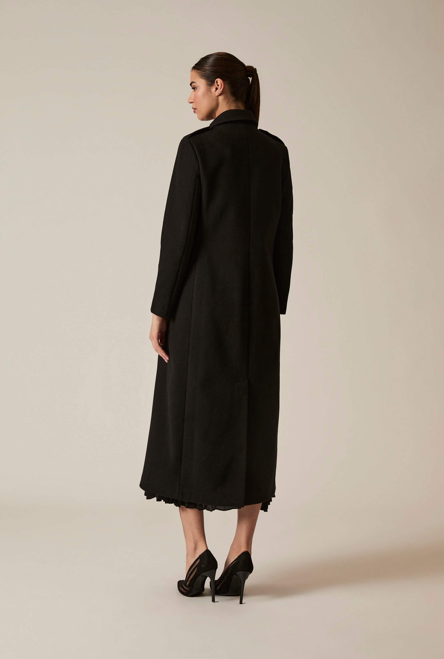 Black Long Military Coat