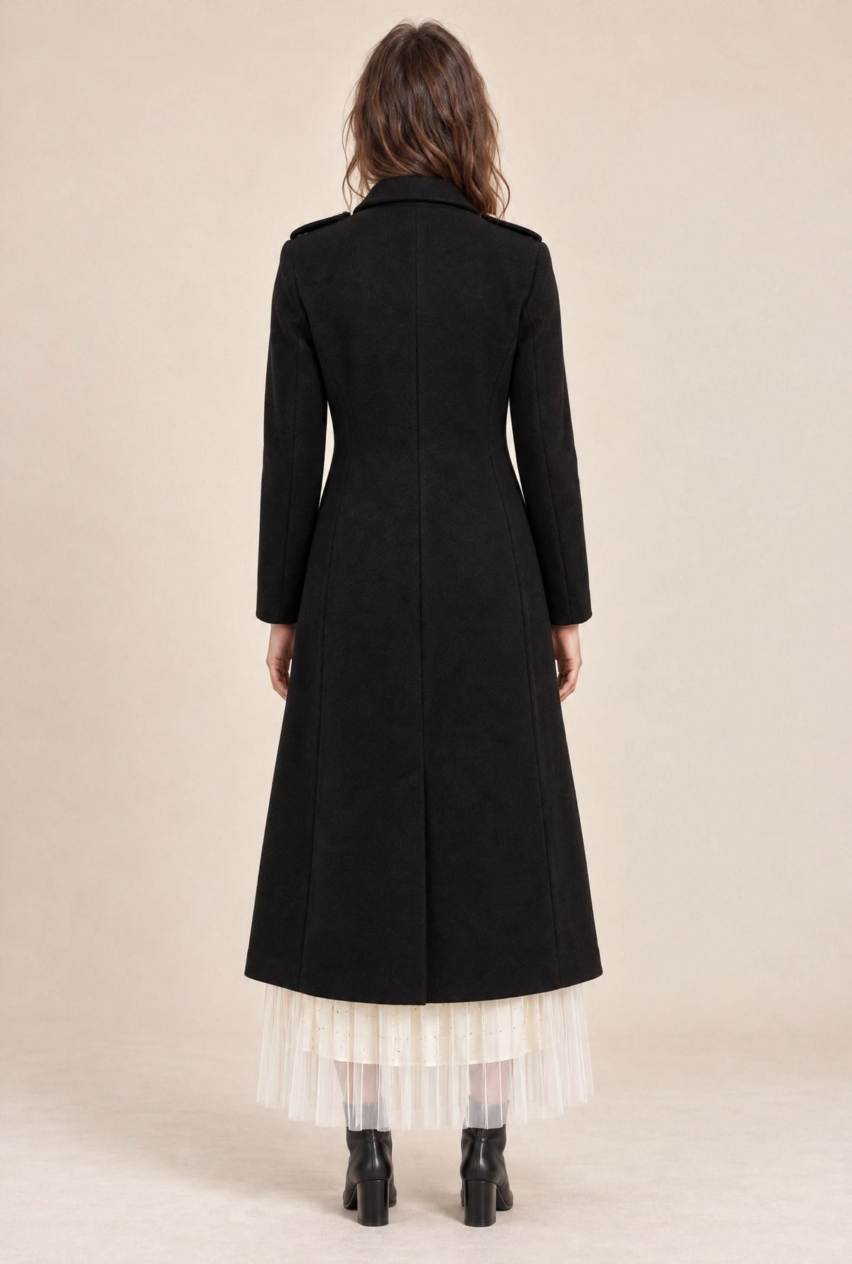 Black Military Long Coat