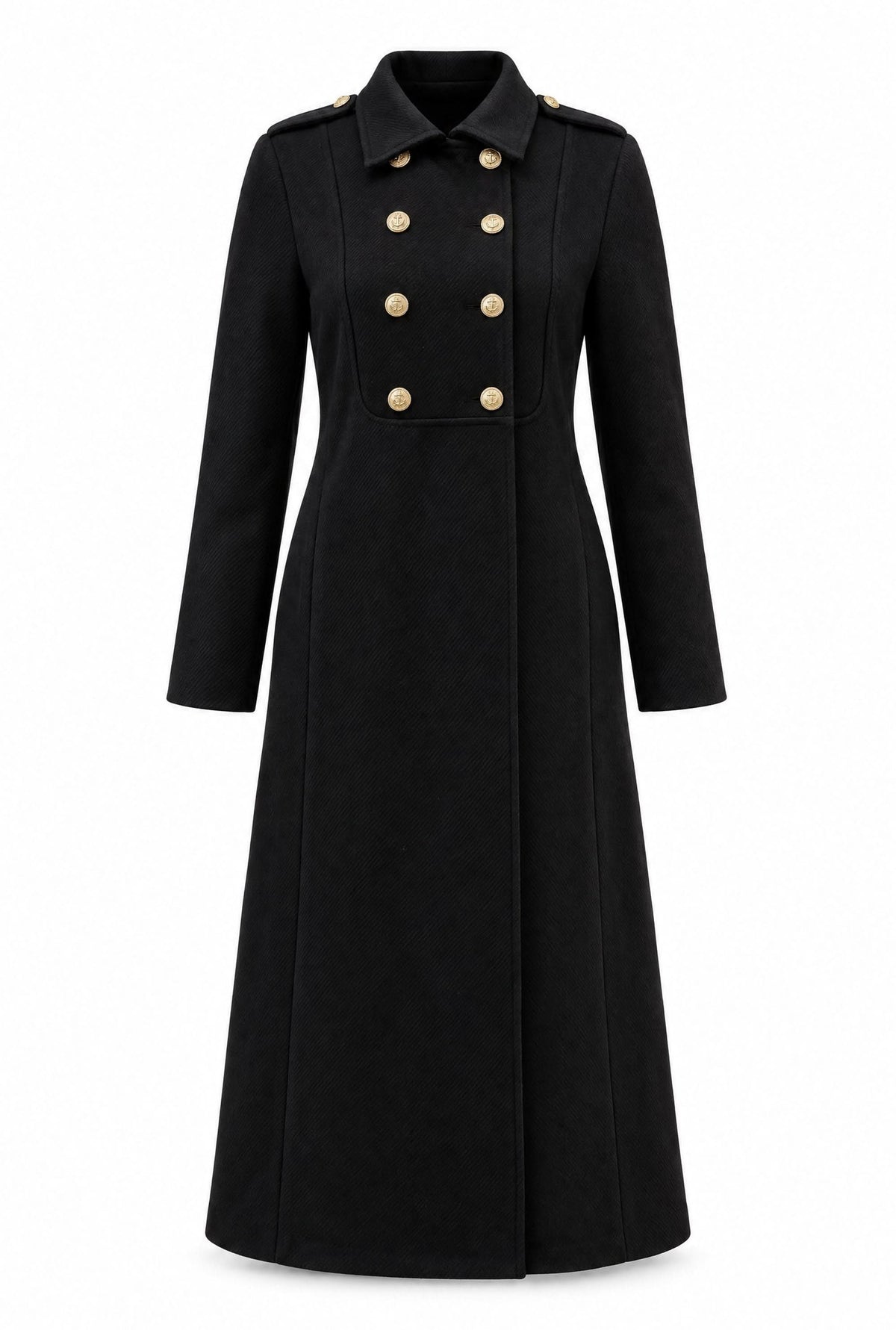 Black Military Long Coat
