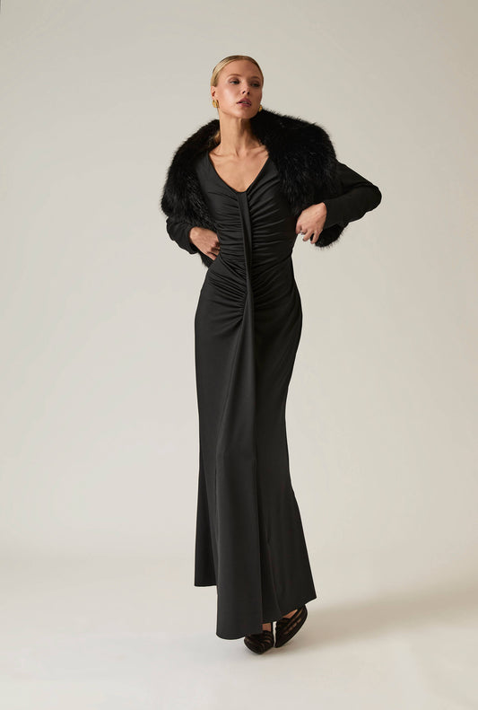 Black Sculpted Maxi Dress