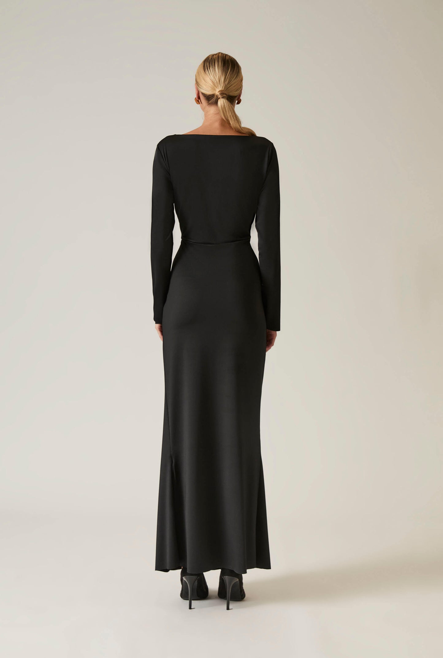 Black Sculpted Maxi Dress