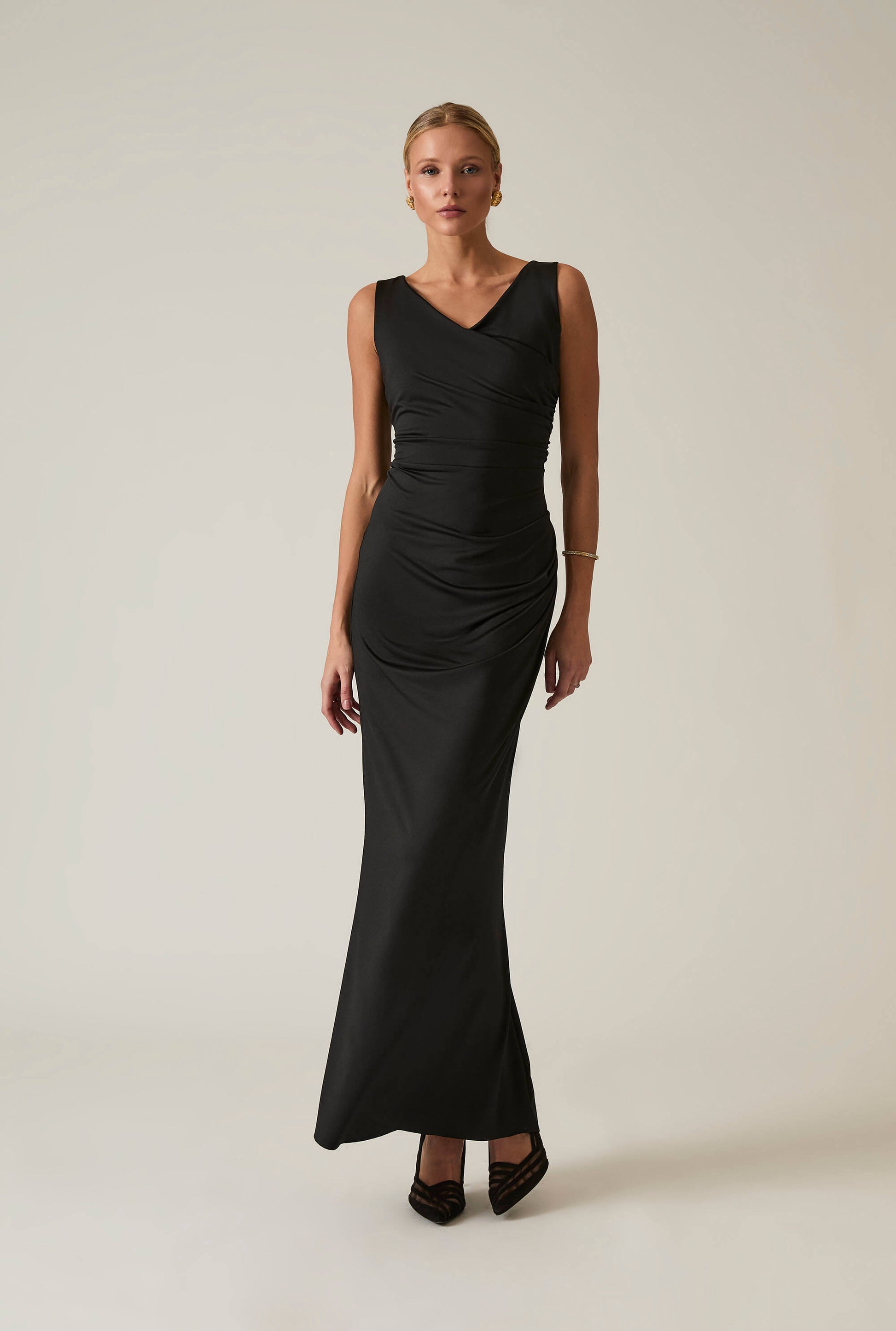 black maxi dress uk Nadine Lace-Up Back Maxi Dress