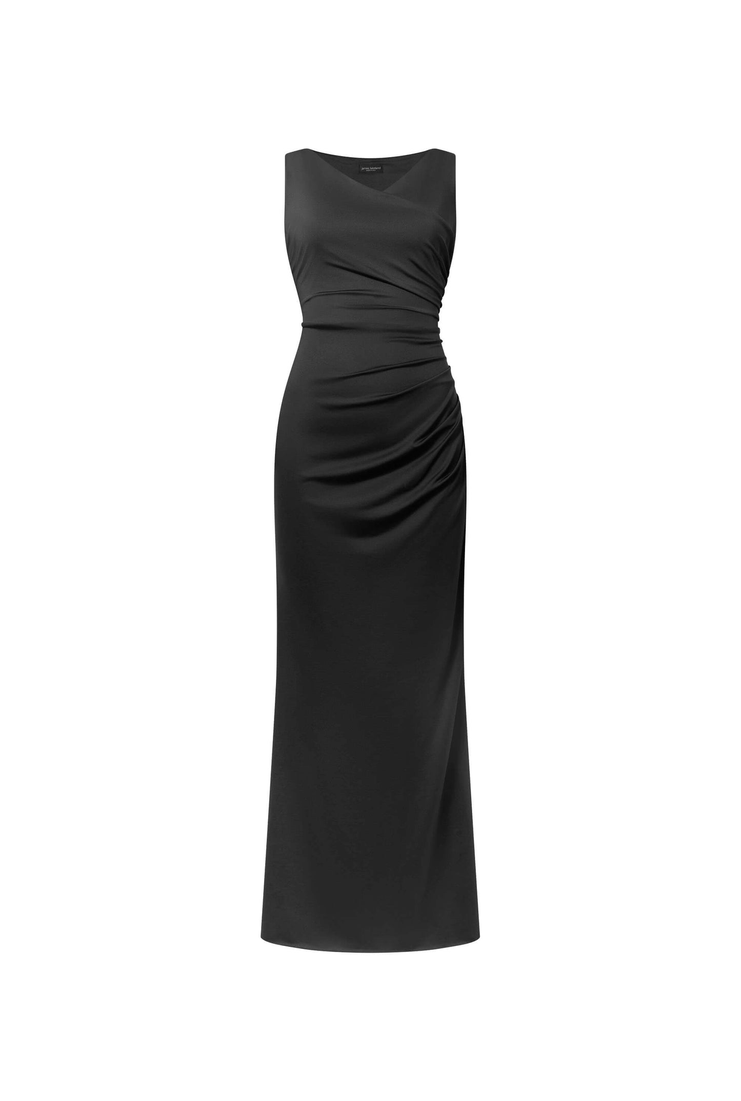 Black Sleeveless Gathered Maxi Dress