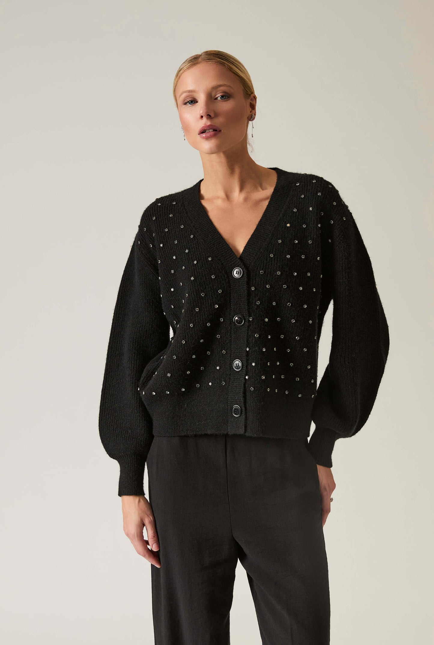 Black Stud Cardi