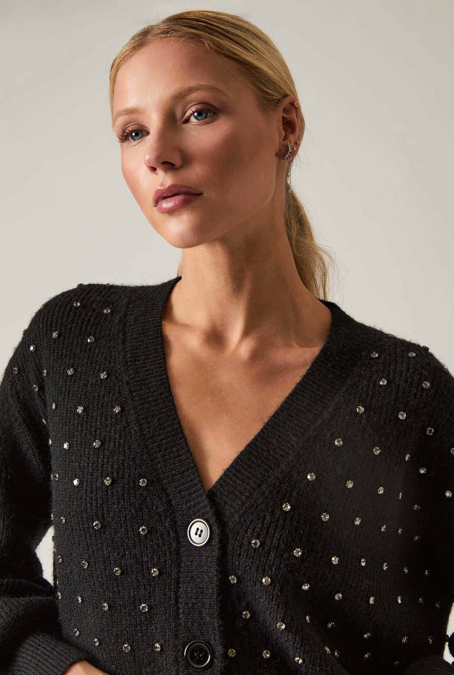 Black Stud Cardi