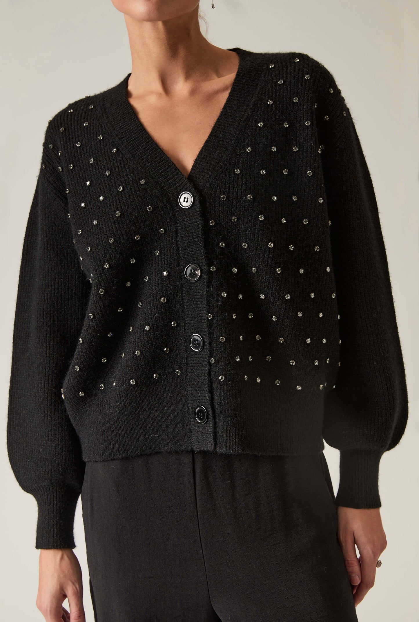 Black Stud Cardi