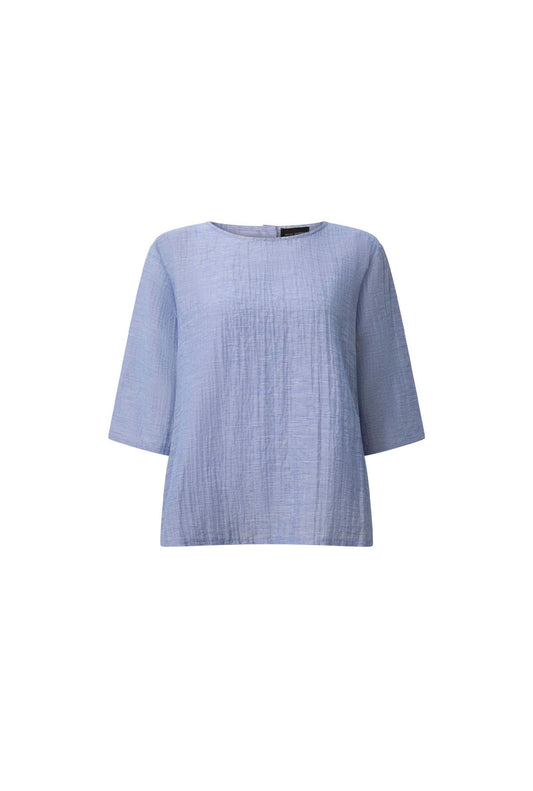 Blue Back Button Top