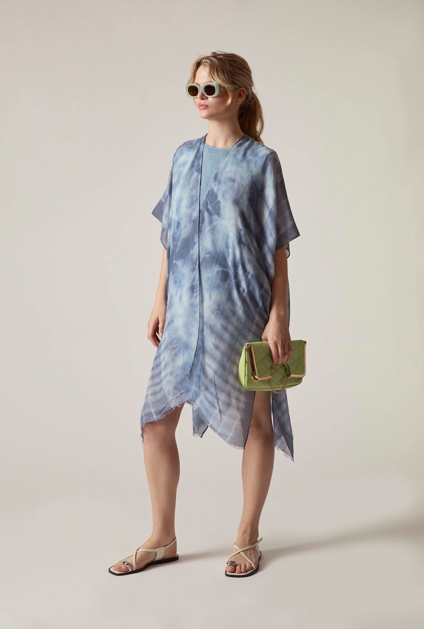 Blue Boho Tie-Dye Kaftan
