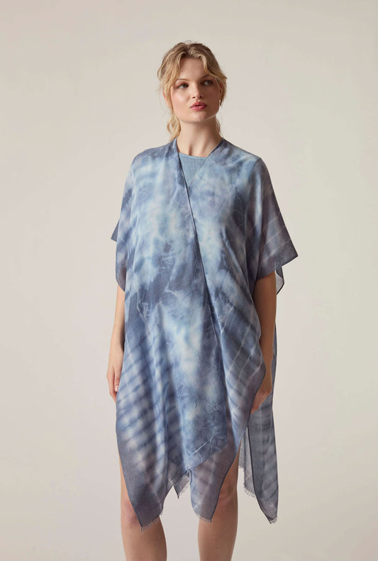 Blue Boho Tie-Dye Kaftan