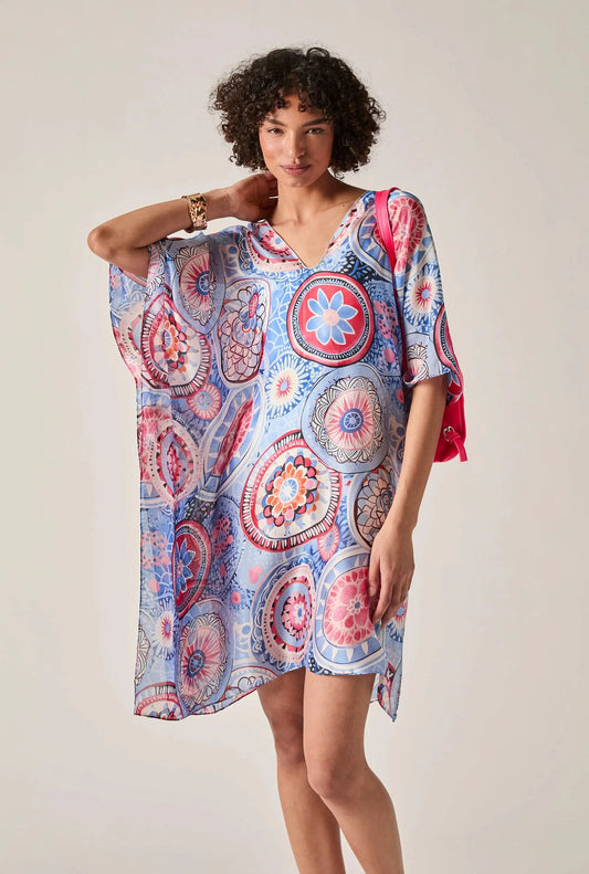 Blue Mandala Print Kaftan