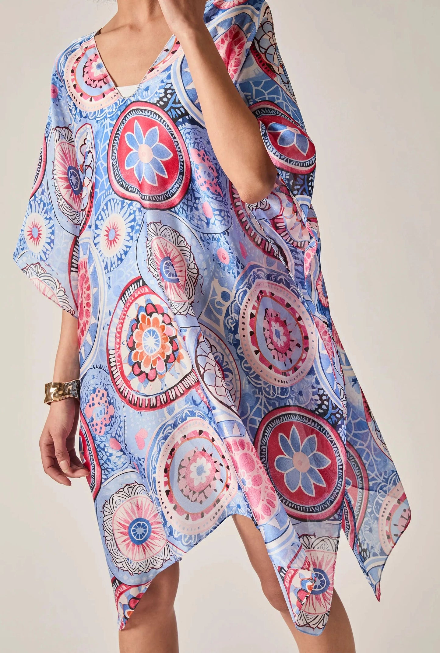 Blue Mandala Print Kaftan