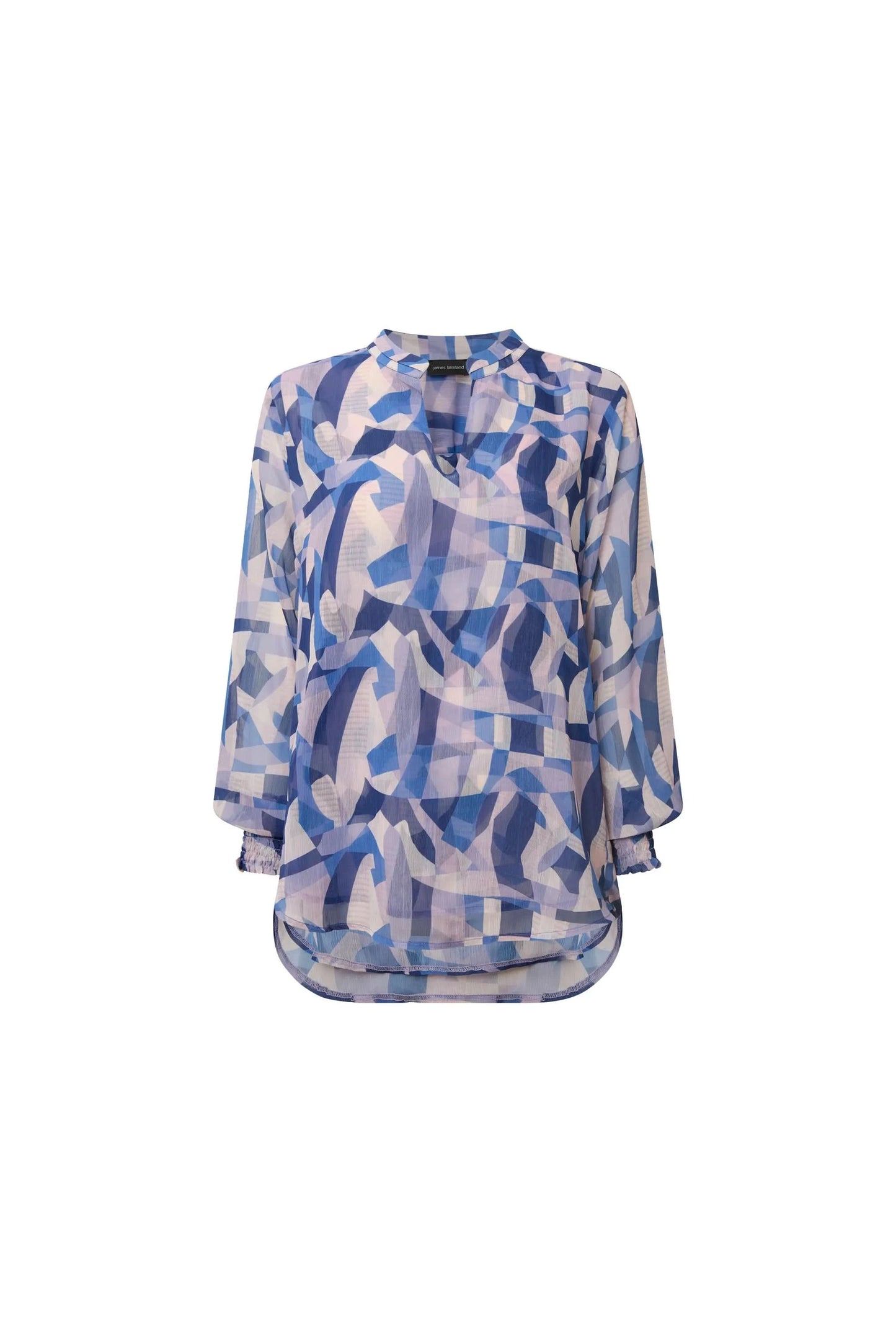 Blue Mosaic Print Blouse