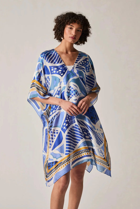 Blue Petal Mosaic Kaftan