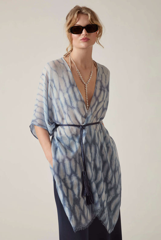 Blue Shibori Print Kaftan