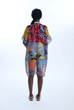 Botanical Print Kaftan Black