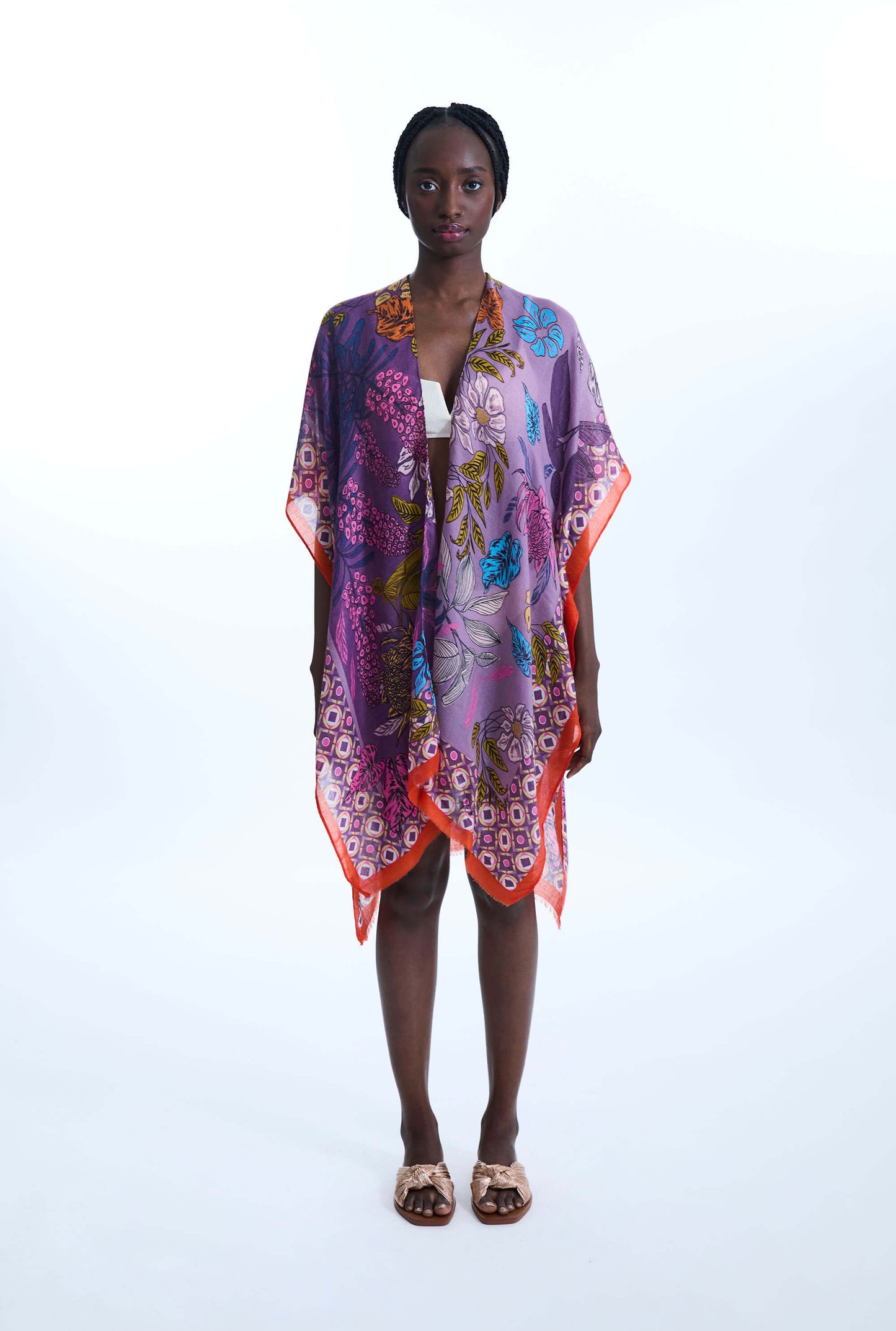 Botanical Print Kaftan Purple