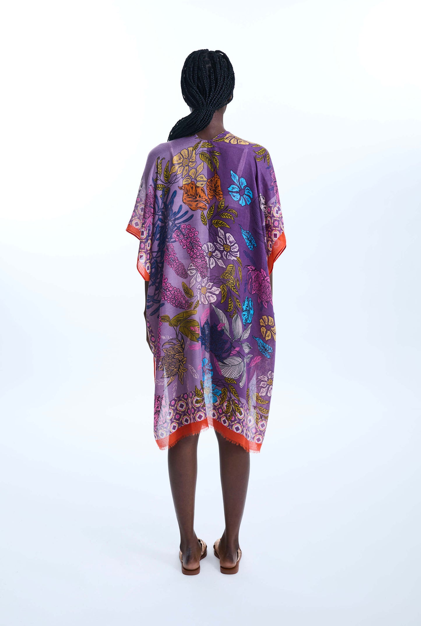 Botanical Print Kaftan Purple