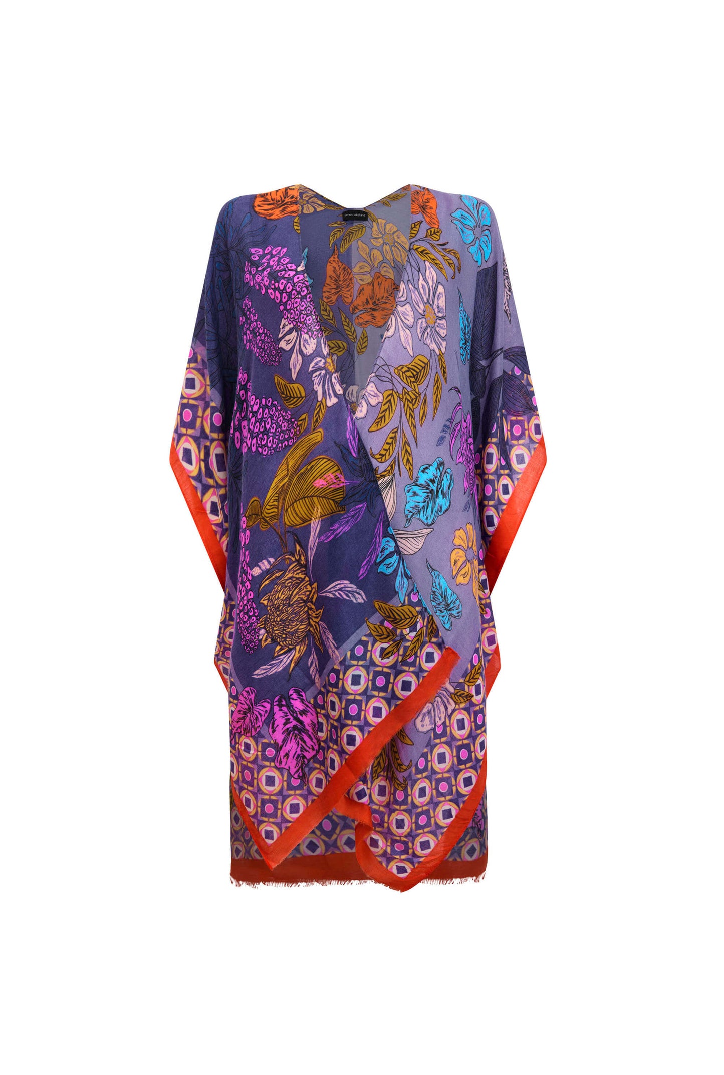 Botanical Print Kaftan Purple