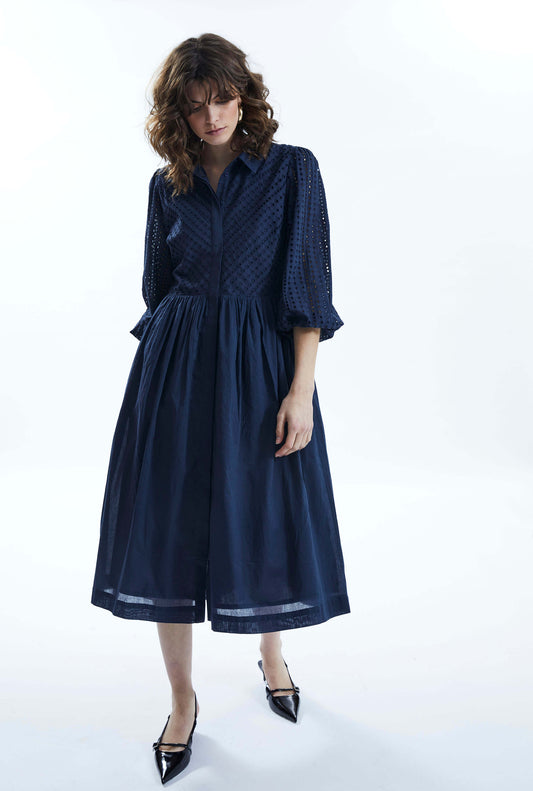 Broderie Anglaise Midi Dress