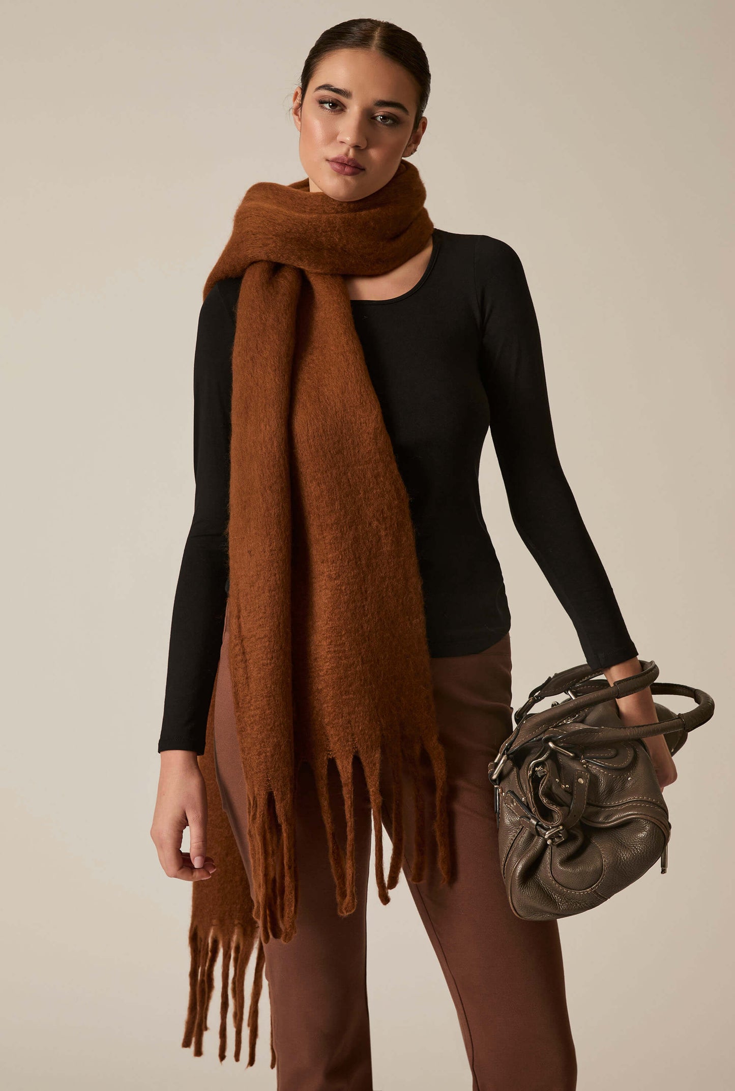 Brown Blanket Scarf