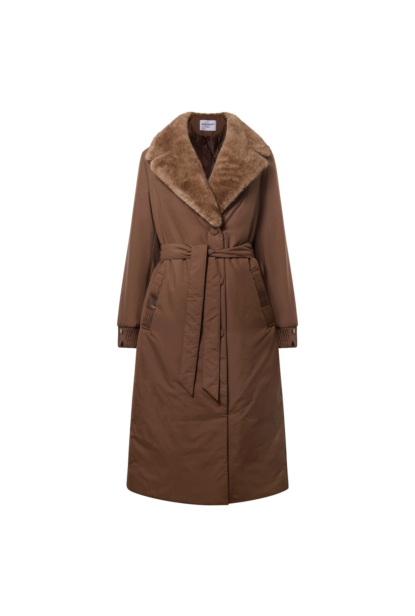 Brown Padded Faux Fur Coat