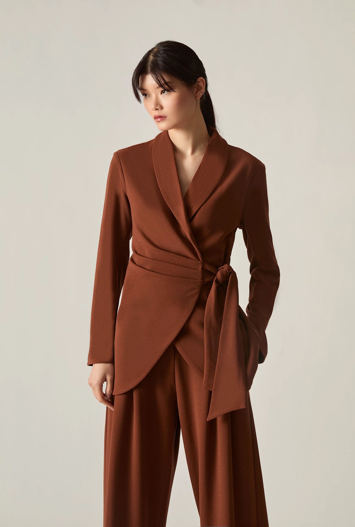 Rust Side Sash Blazer