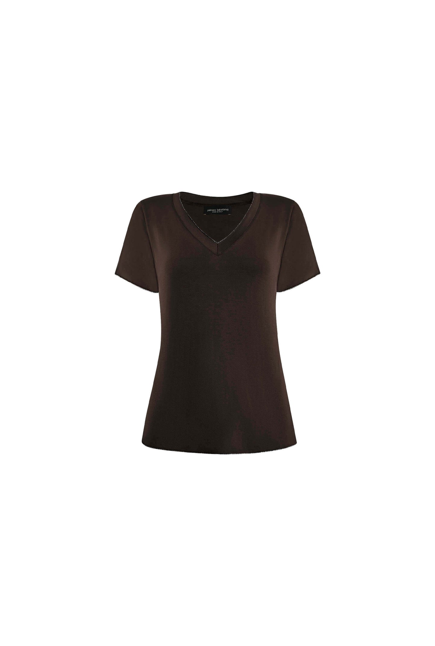 Brown V-neck T-shirt