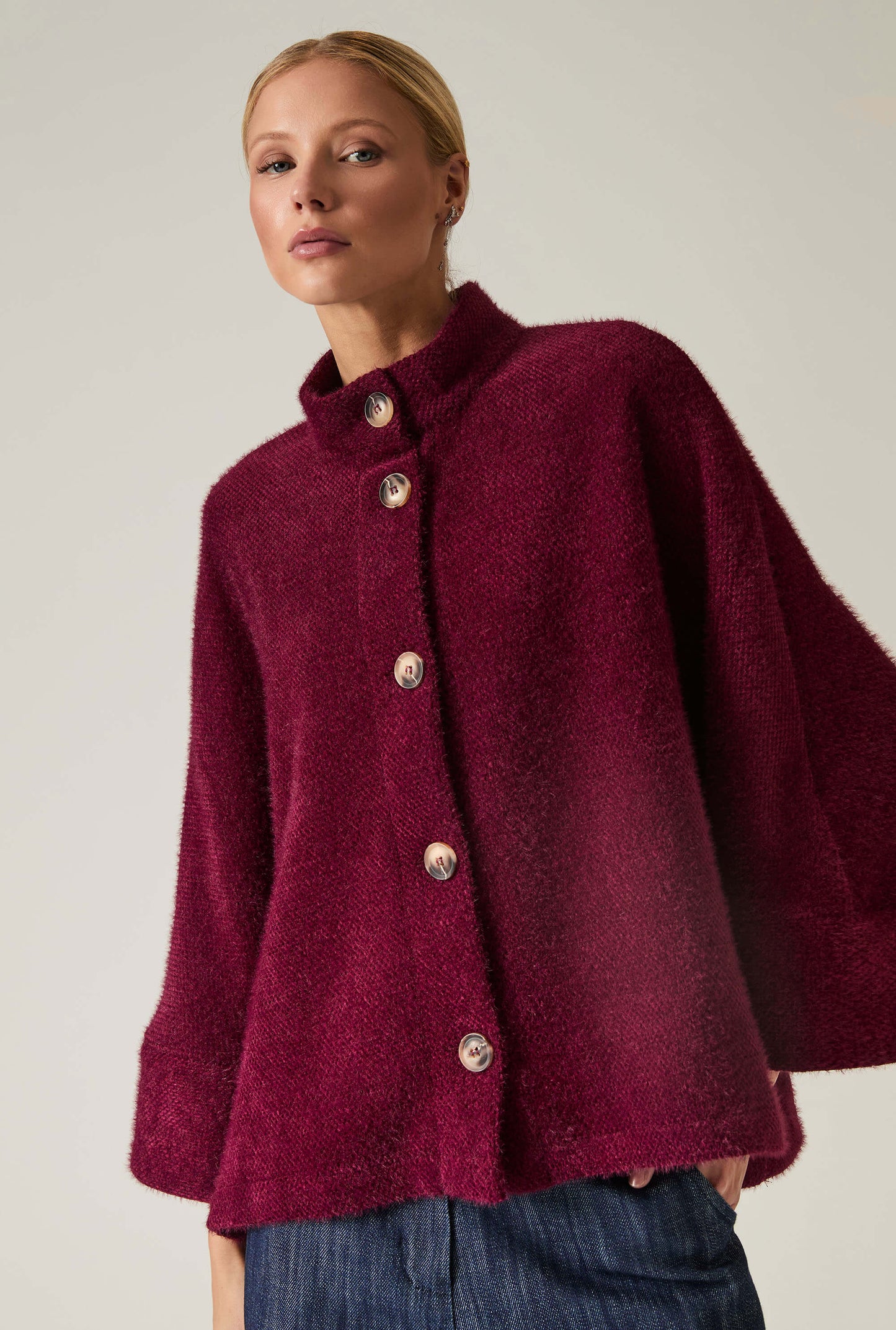 Burgundy Batwing Jacket