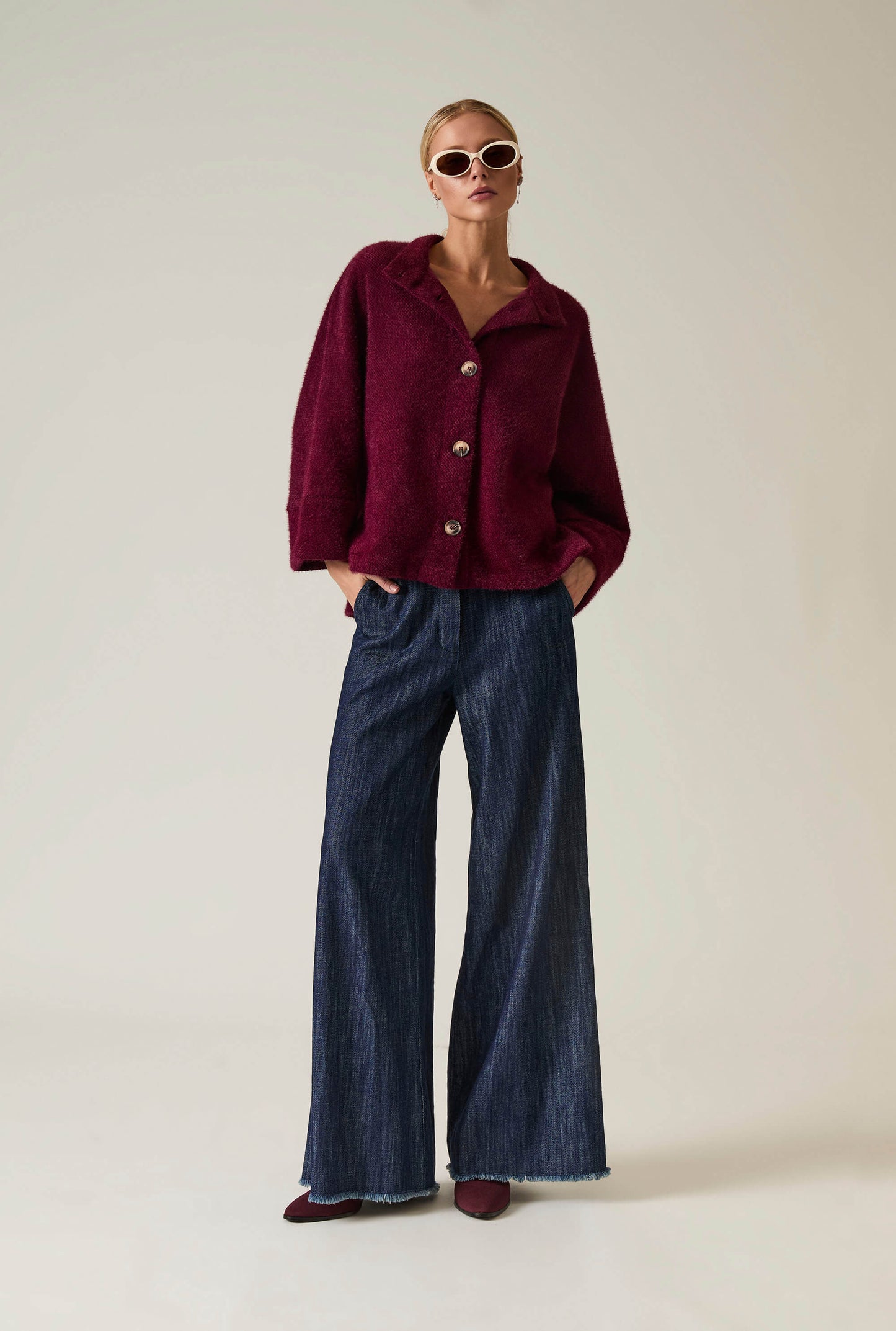 Burgundy Batwing Jacket