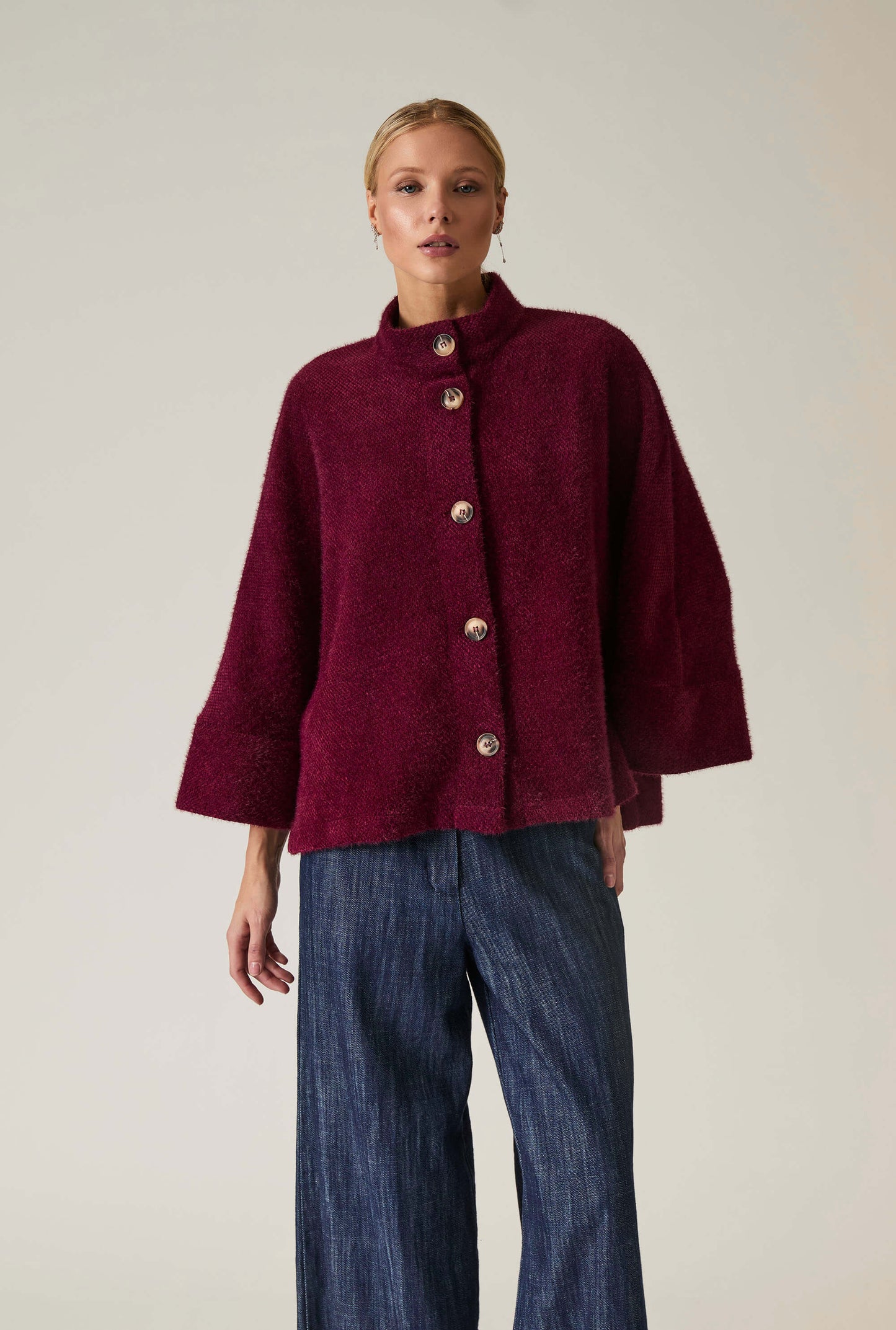 Burgundy Batwing Jacket