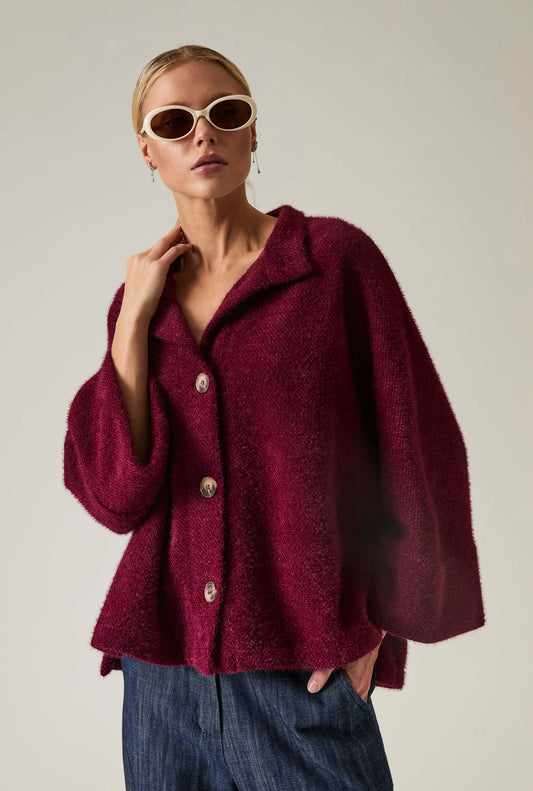 Burgundy Batwing Jacket
