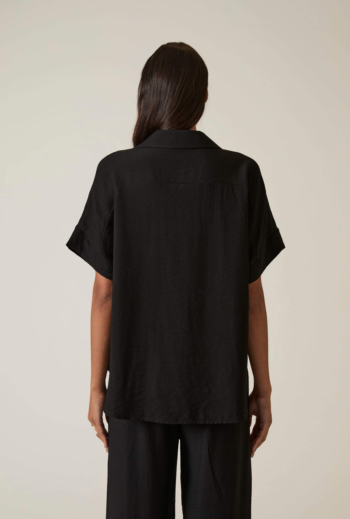 Button-down Black Top