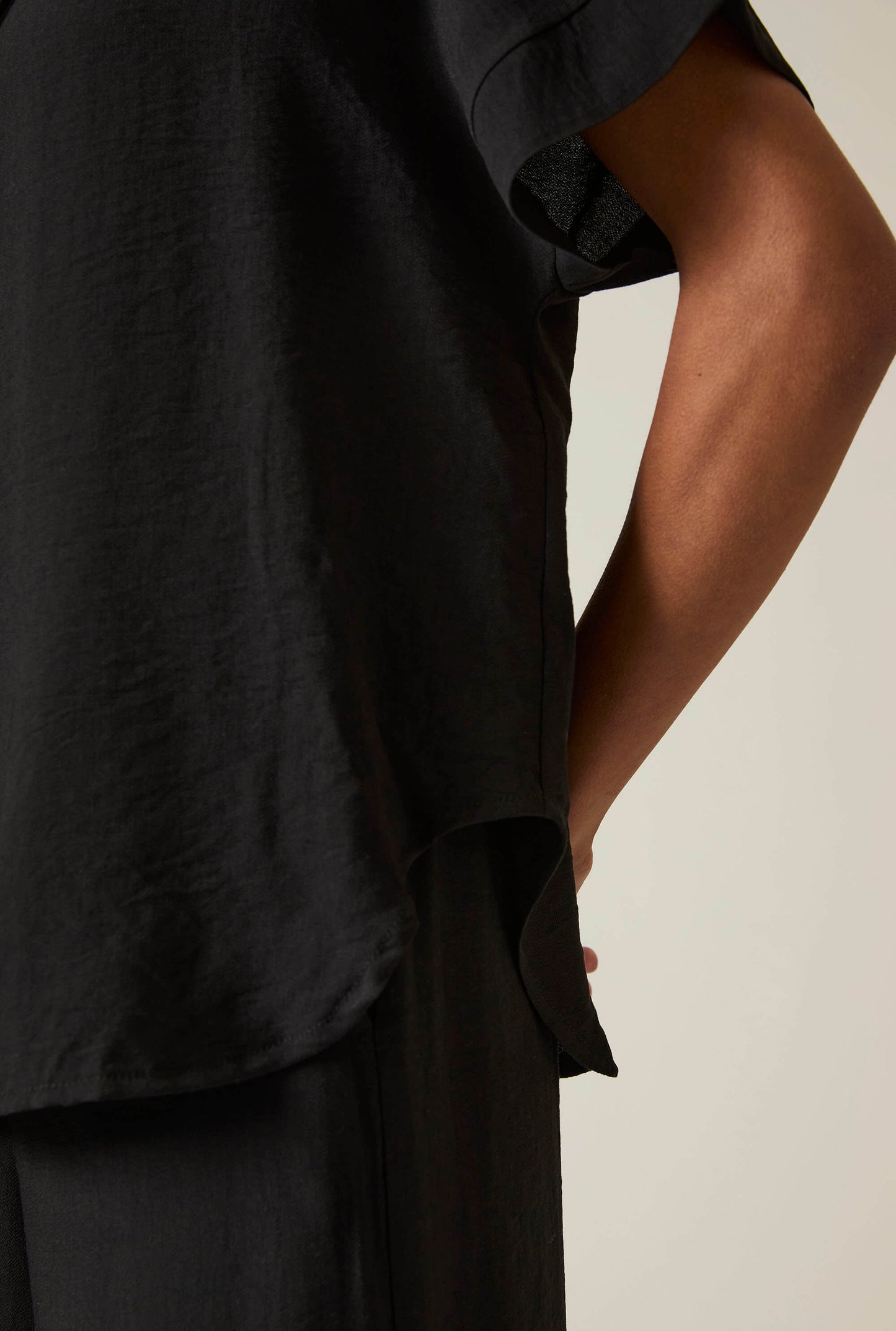 Button-down Black Top